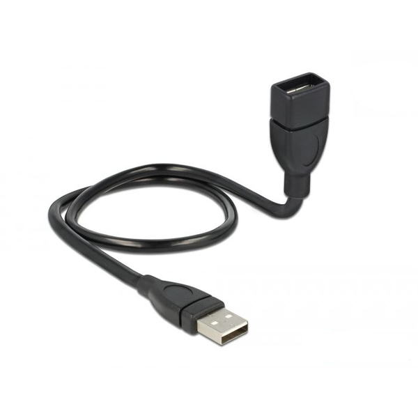 DELOCK USB Verl.A -> A St/Bu 0.50m ShapeCable sw