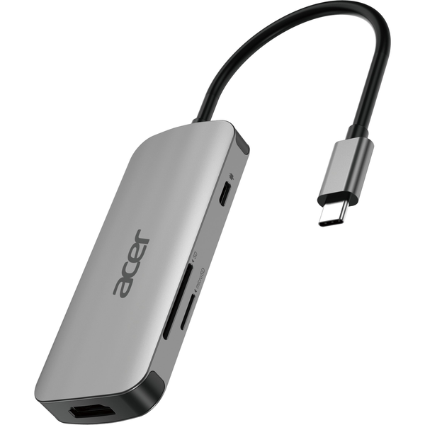 Acer 7in1 Type C Dongle Ledningsført USB 3.2 Gen 1 (3.1 Gen 1) Type-C Sølv