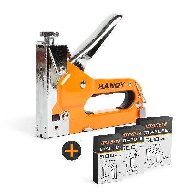 Handy kézi tűzőgép szett, tűzőgép + 3 féle kapocs (10442 ) (handy10442)