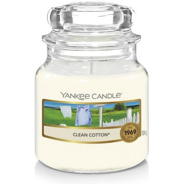 YANKEE CANDLE Classic Clean Cotton, kisméretű, 104 gramm (5038580004458)