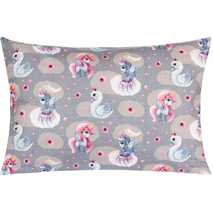 Bellatex 45/087 Viola párnahuzat, 40×60 cm, unikornis és hattyú (12409)