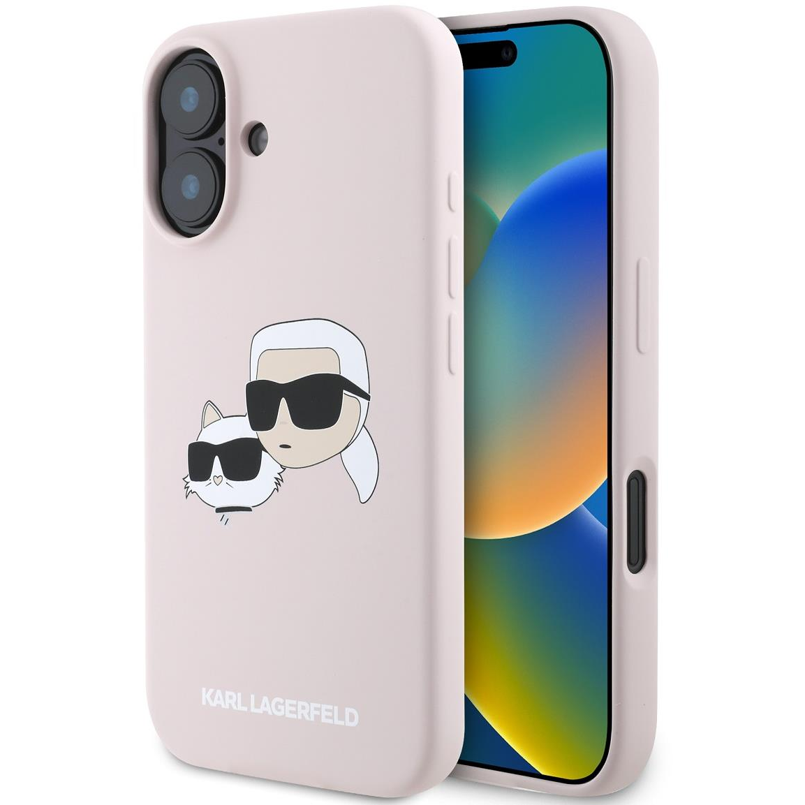 Karl Lagerfeld Liquid Silicone Double Heads MagSafe iPhone 16 Pink tok (KLHMP16SSKCHPPLP)