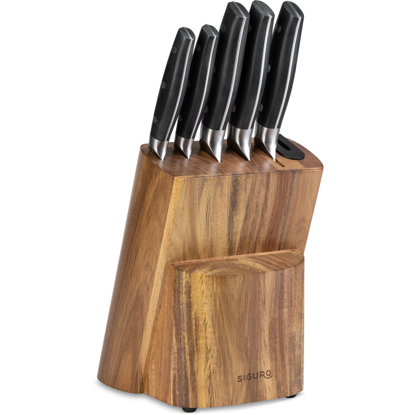 Siguro Sugoi 5 db-os késkészlet + fa blokk késélezővel (SGR-KS-W650DW)