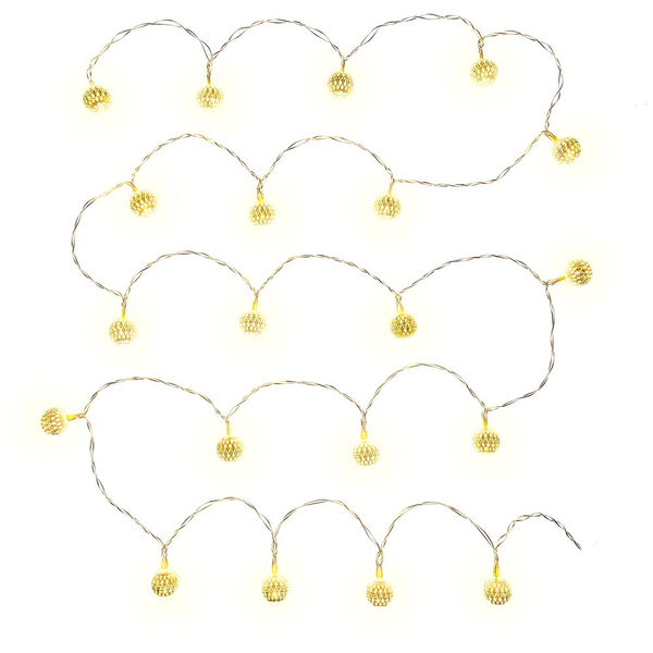 Retlux RXL 271 ezüst színű dekorgömbök fémből fényfüzér, meleg fehér (50002905)