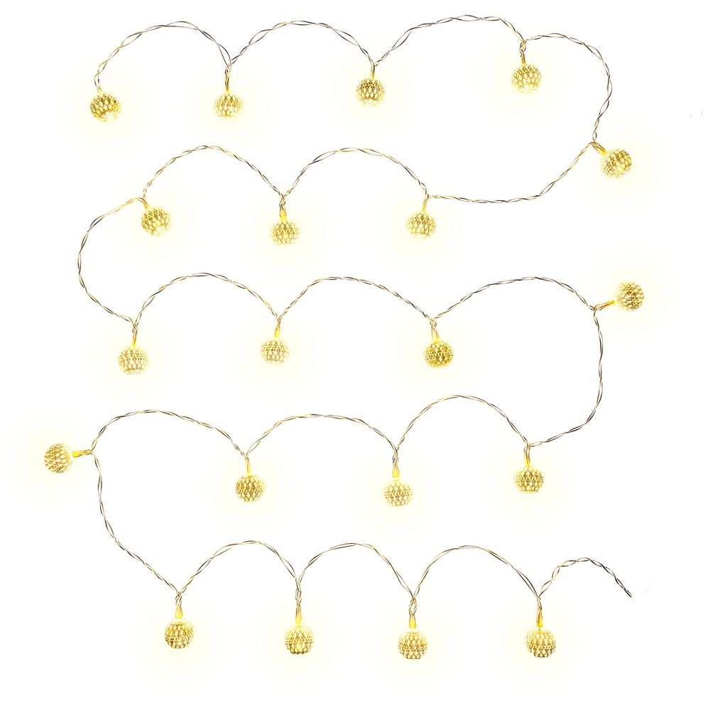 Retlux RXL 271 ezüst színű dekorgömbök fémből fényfüzér, meleg fehér (50002905) (Retlux50002905)