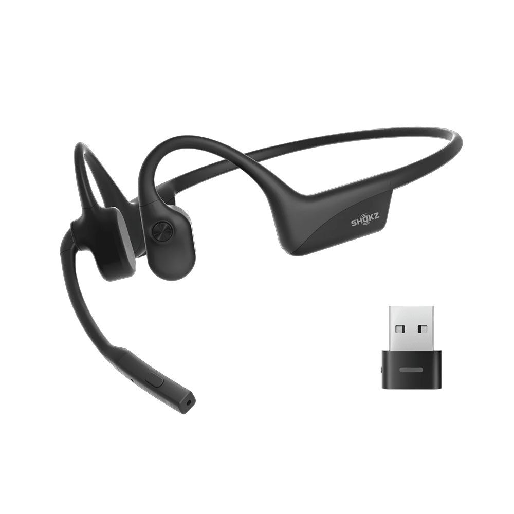 Shokz Opencomm2 Csontrezgéses Bluetooth USB A Wireless Headset - Fekete (239735)