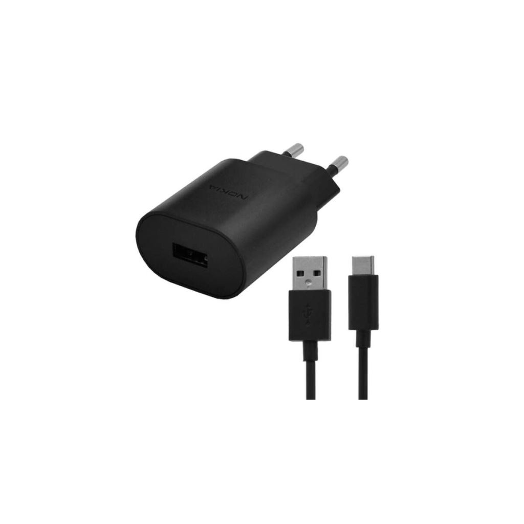 Nokia USB-A hálózati töltő + USB-A - USB-C kábel (CH-21E / AD-18WE) (CH-21E / AD-18WE)