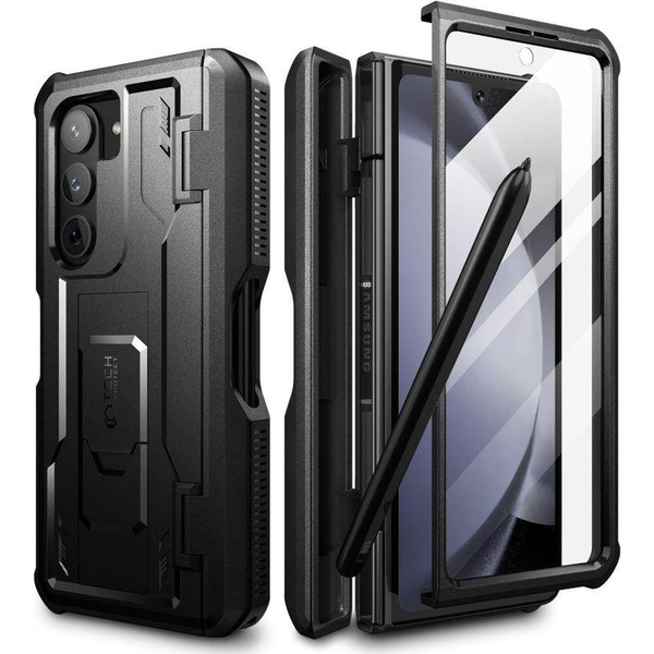 Tech-Protect Kevlar Pro Pen Samsung Galaxy Z Fold 5 ütésálló tok kijelzővédelemmel, fekete
