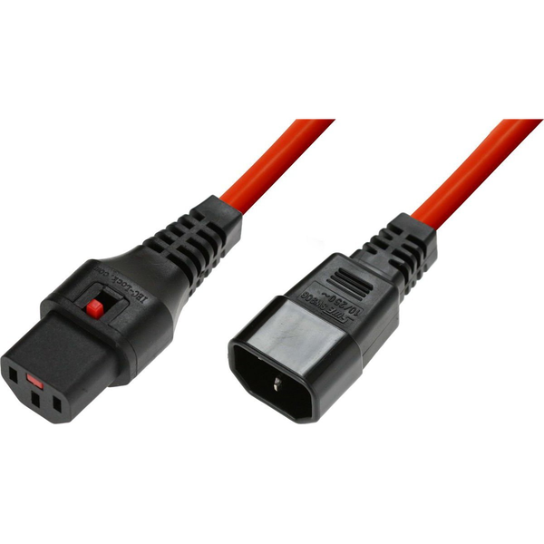 Microconnect MC-C13C14LOCK-1M cavo di alimentazione Rosso Accoppiatore C13 Accoppiatore C14