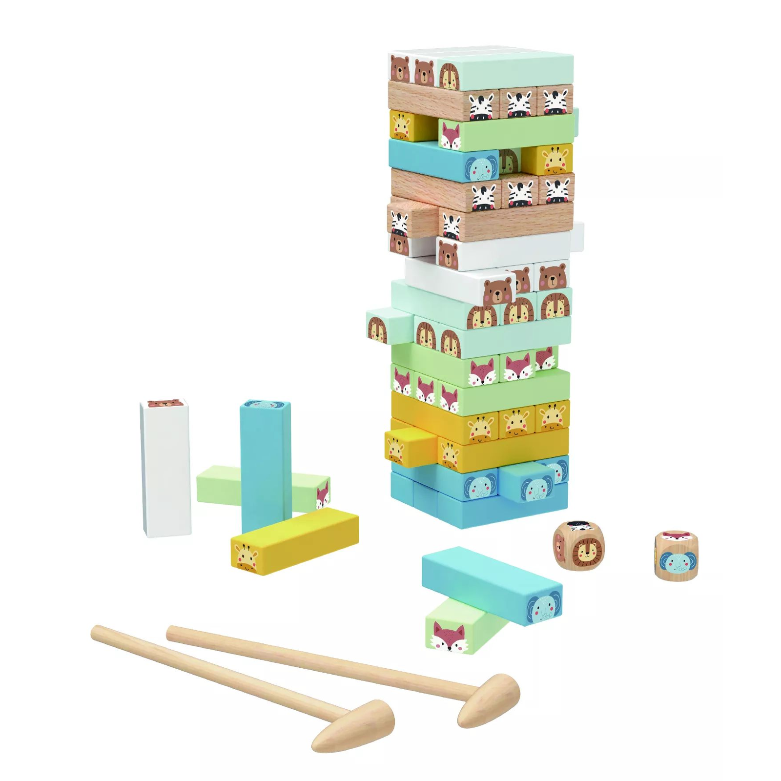 Tooky Toy Állatos fa ügyességi építőjáték (TY704N)