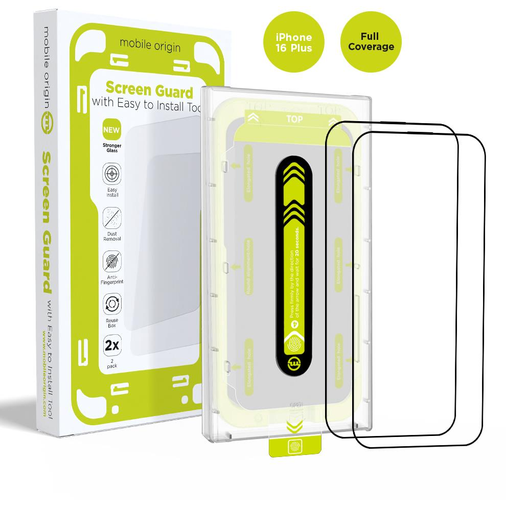 Mobile Origin Screen Guard With Easy Applicator 2 Pack iPhone 16 Plus üvegfólia (SGA-F-i16Plus-2pk)