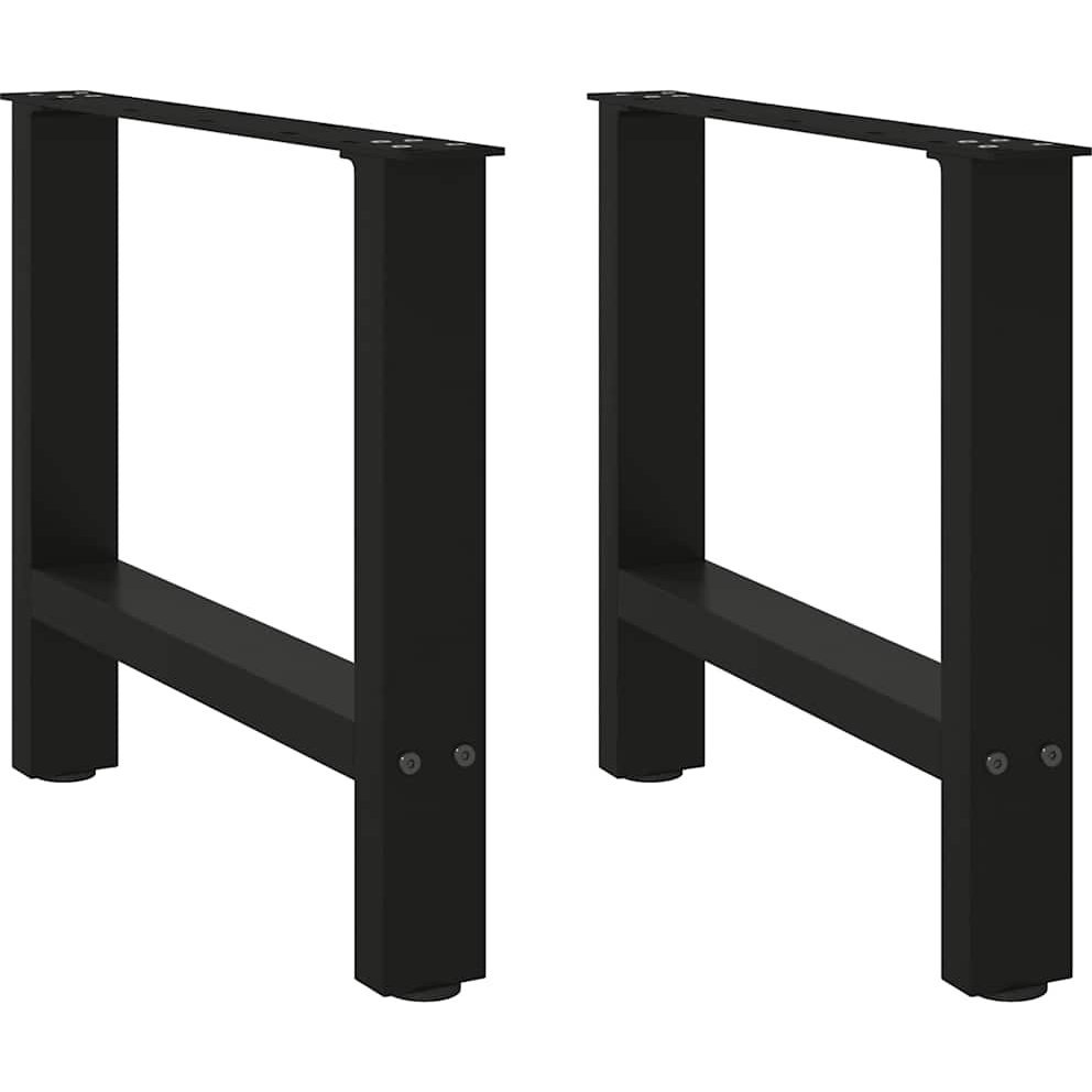 2 db fekete acél dohányzóasztal lábak 60x(42-43) cm (4013284)