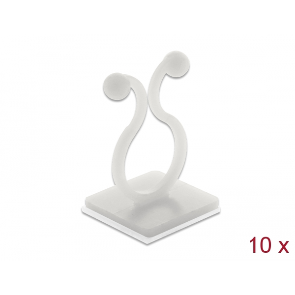 DELOCK Kabeldriller mit Klebesockel natur 10 Stück