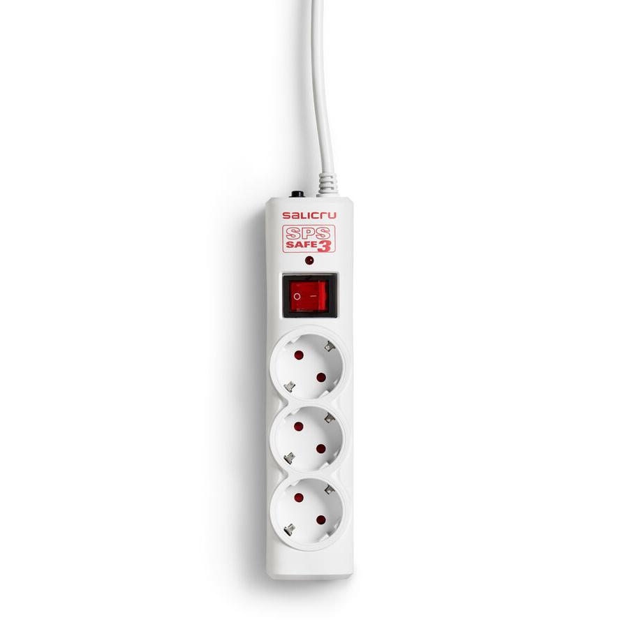 Salicru 680BA000001 prepäťová ochrana Biela 3 AC zásuvky/AC zásuviek 250 V 1,5 m (680BA000001)