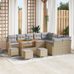 Kerti Kanapé Szett párnával 12 pcs Beige és Világosszürke