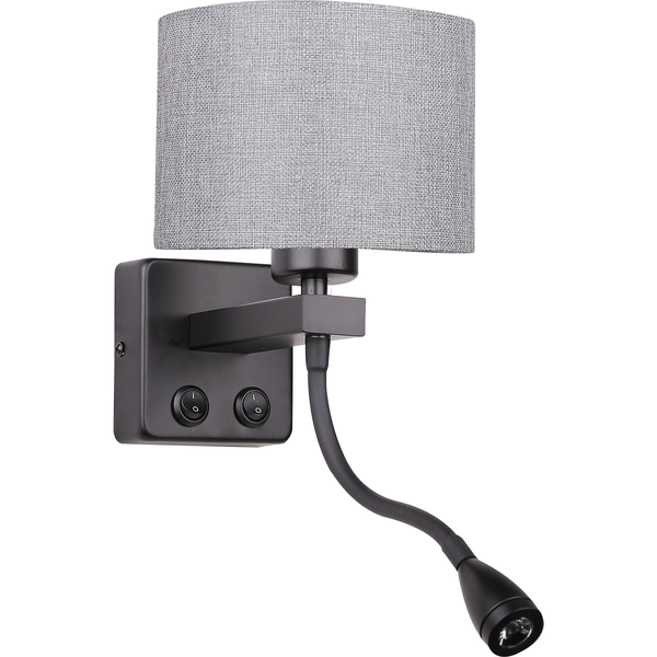 Kinkiet Candellux Kinkiet ścienny nowoczesny czarny Candellux POLO nad łóżko ledowy 21-75499