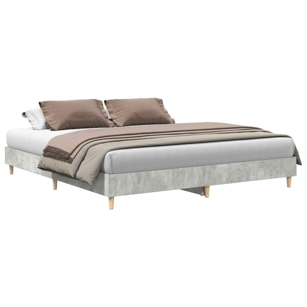 Cadru de pat fără saltea Gri beton 160x200cm Lemn prelucrat