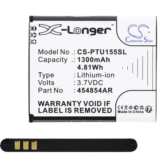 Cameron Sino utángyártott Panasonic 454854AR kompatibilis akkumulátor, 3,7V/1300mAh (CS-PTU155SL)