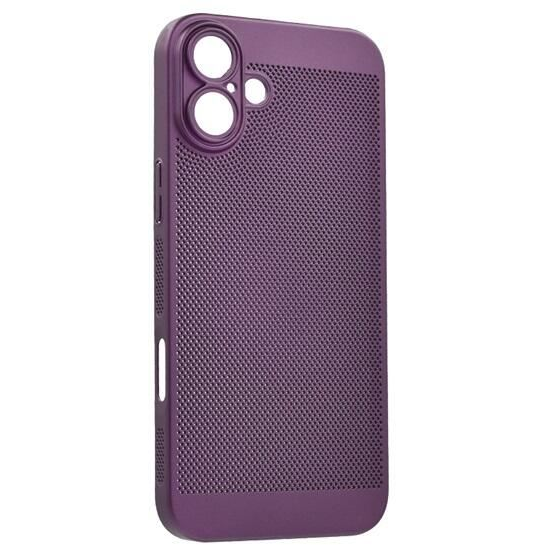 Gigapack Apple iPhone 16 Plus légáteresztő, lyukacsos műanyag tok lila (GP-159935) (GP-159935)