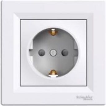  Schneider Electric Gniazdo instalacyjne Asfora pojedyncze schuko z przesłonami białe (EPH2900221)