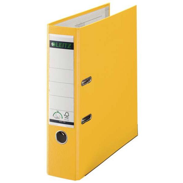 Leitz Plastic Lever Arch File A4 80mm 180° Yellow caiete mecanice cu inele Galben
