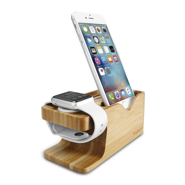 Spigen 370 Apple Watch és iPhone kombinált töltő - fa kialakítás (000ST20295)