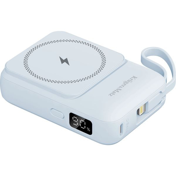 ML POWERBANK indukcyjny Kruger&Matz 10000 mAh Mag Safe z kablem niebieski