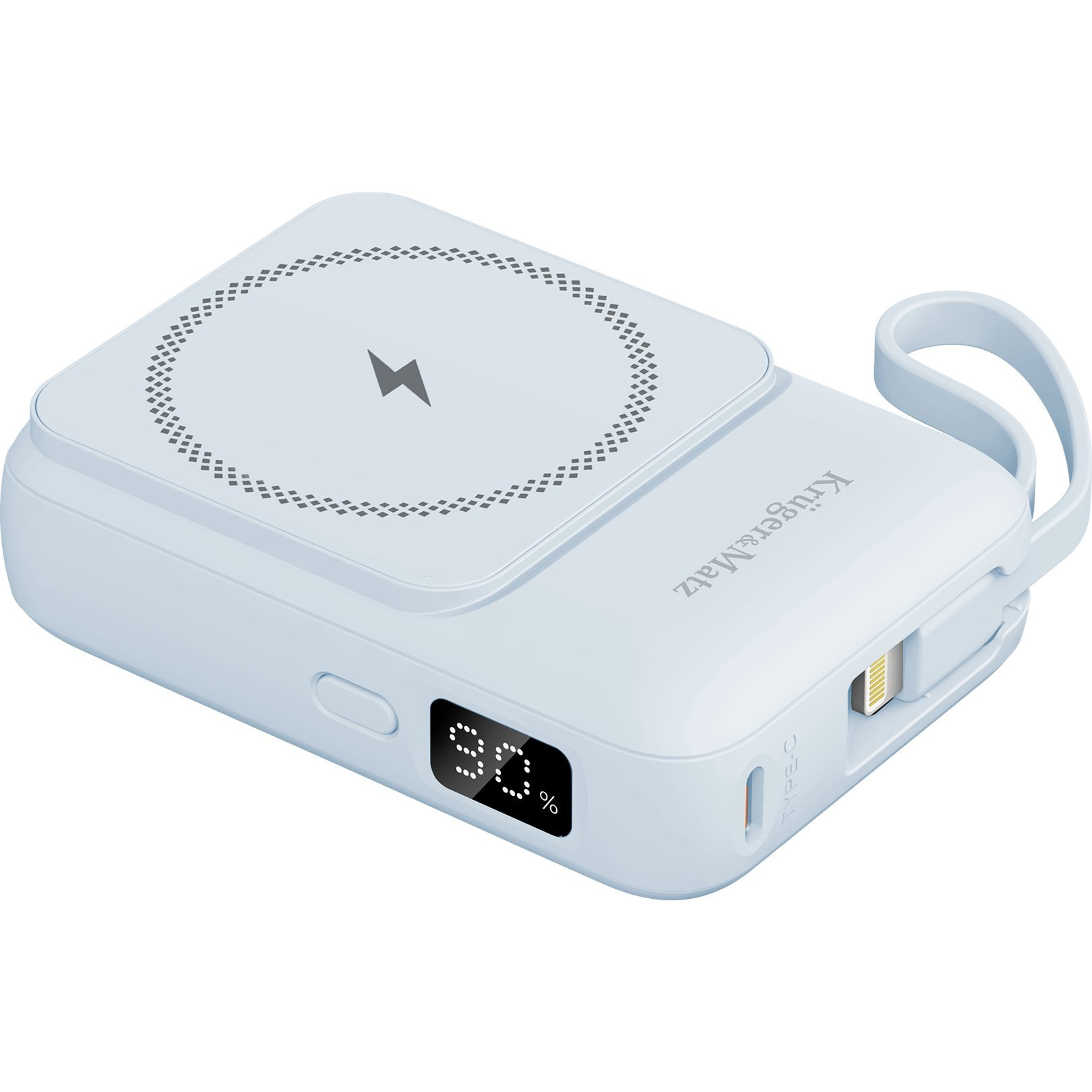 Kruger&Matz 10000 mAh Mag Safe Induktív Powerbank Kábellel Kék (KM0913-BL)