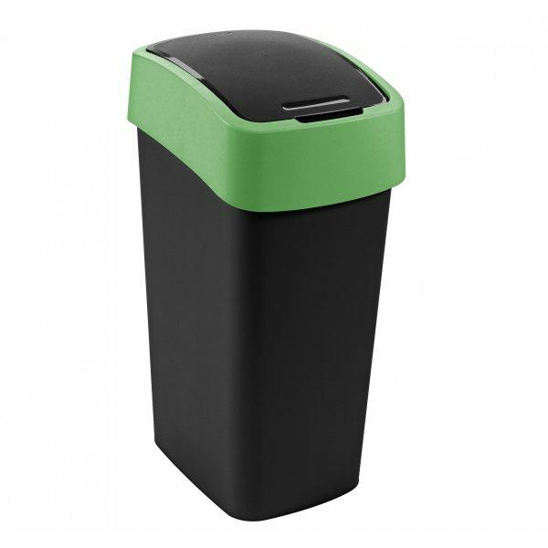 Billenős szemetes, 45 liter, CURVER "Pacific flip bin", fekete/zöld