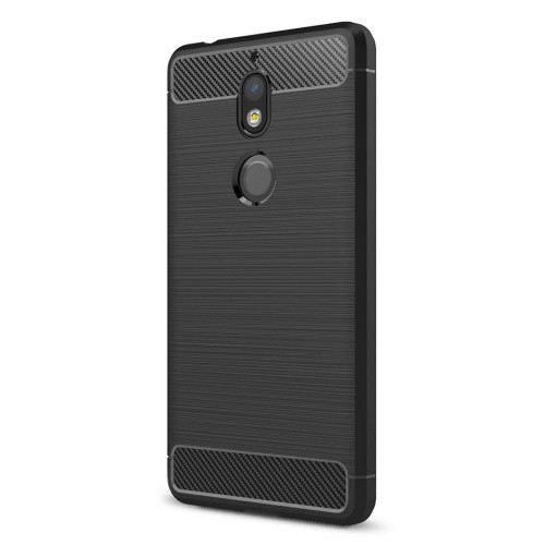 Huawei Honor 7X, TPU szilikon tok, közepesen ütésálló, szálcsiszolt, karbon minta, fekete (66251)