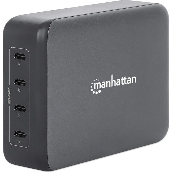 MANHATTAN 4-Port GaN USB Power Delivery-Ladestation 240W