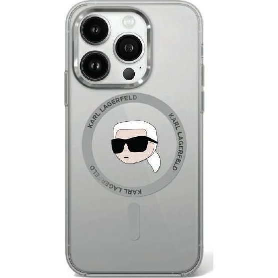 Karl Lagerfeld IML Metal Karl Head iPhone 16 Pro MagSafe kemény hátlap tok, fekete KLHMP16LHLSKIK (KLHMP16LHLSKIK)