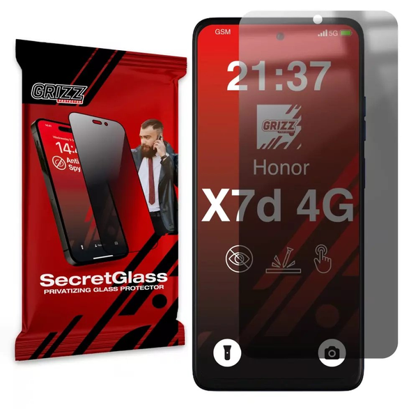 Matowe szkło prywatyzujące GrizzGlass SecretGlass do Honor X7d 4G