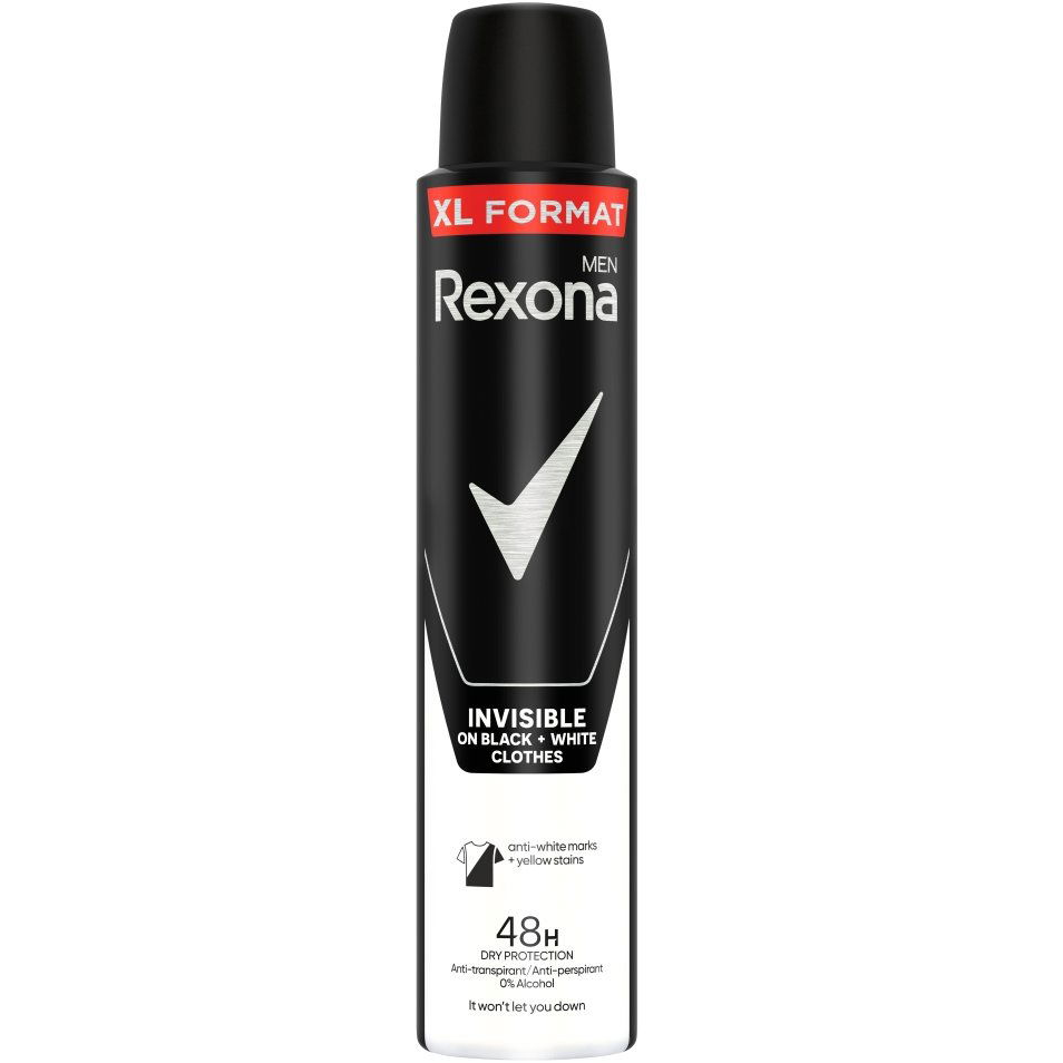 REXONA For Men Invisible B&W 200 ml (8720181584282)
