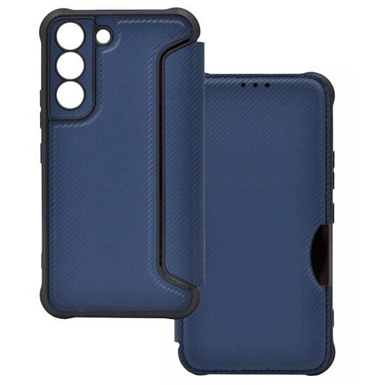 Gigapack Samsung Galaxy S22 5G (SM-S901) karbon mintás fliptok sötétkék (GP-129191) (GP-129191)