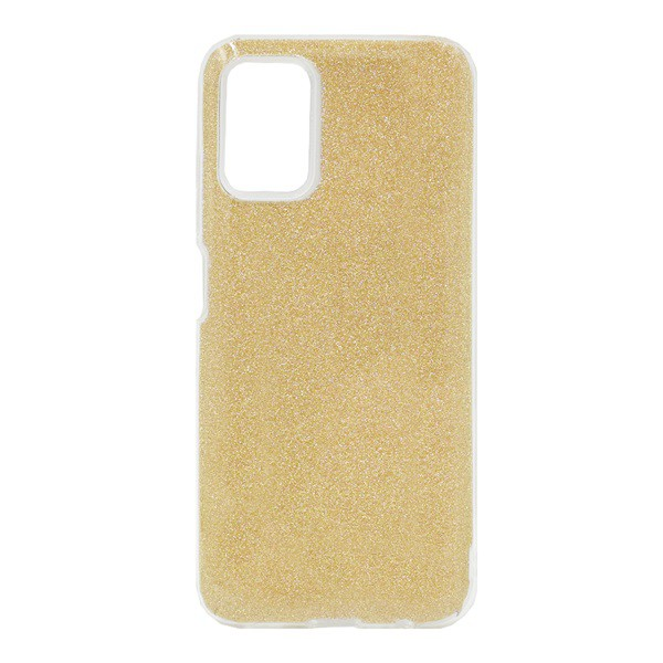 Szilikon telefonvédő (műanyag belső, csillogó hátlap) ARANY [Samsung Galaxy A03s (SM-A037F)] (5996591115337)