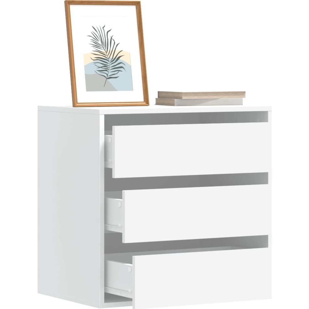 fehér szerelt fa fiókos sarokszekrény 60 x 41 x 58 cm (852843)