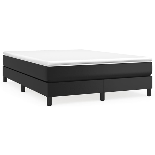 Cadru de pat box spring, negru, 140x190 cm, piele ecologică