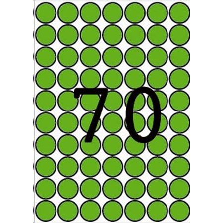 APLI 19 mm kör etikett, A5 hordozón, zöld 560 darab (LCA12106)