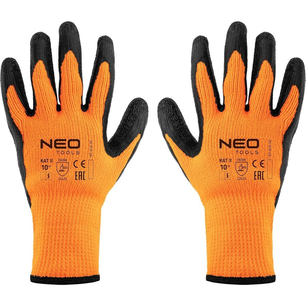 NEO 97-612-10 Munkakesztyű, Hőszigetelt, Latex Bevonatú Poliészter, 2242X, 10