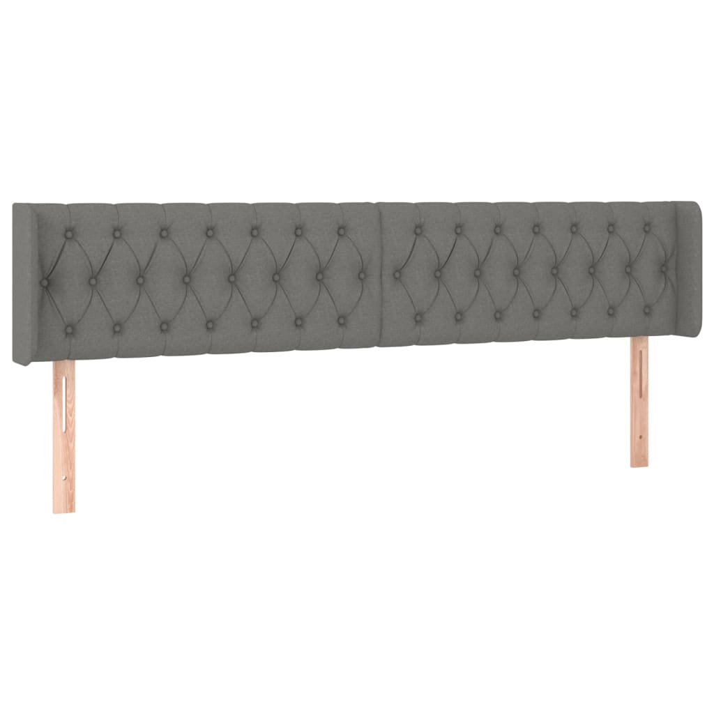 sötétszürke szövet fejtámla szárnyakkal 203x16x78/88 cm (3119127)