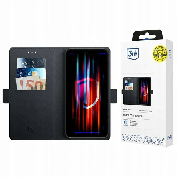 3MK Wallet oldalra nyitható tok Xiaomi Redmi Note 14 4G fekete