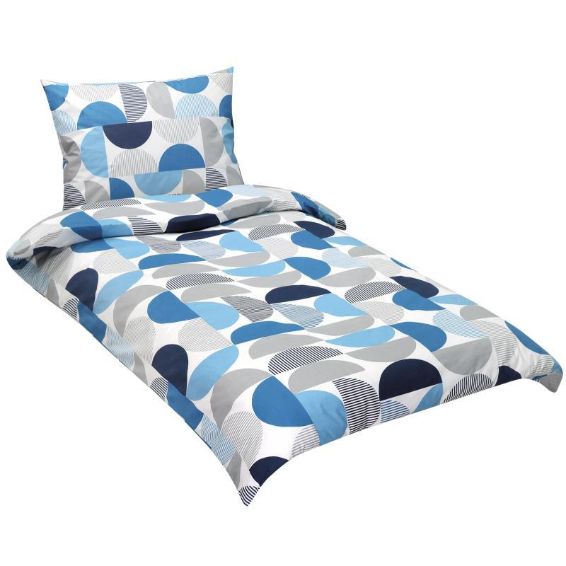 Bellatex 90/584 pamut ágyneműhuzat, kék félkör, 140×200, 70×90 (9970)