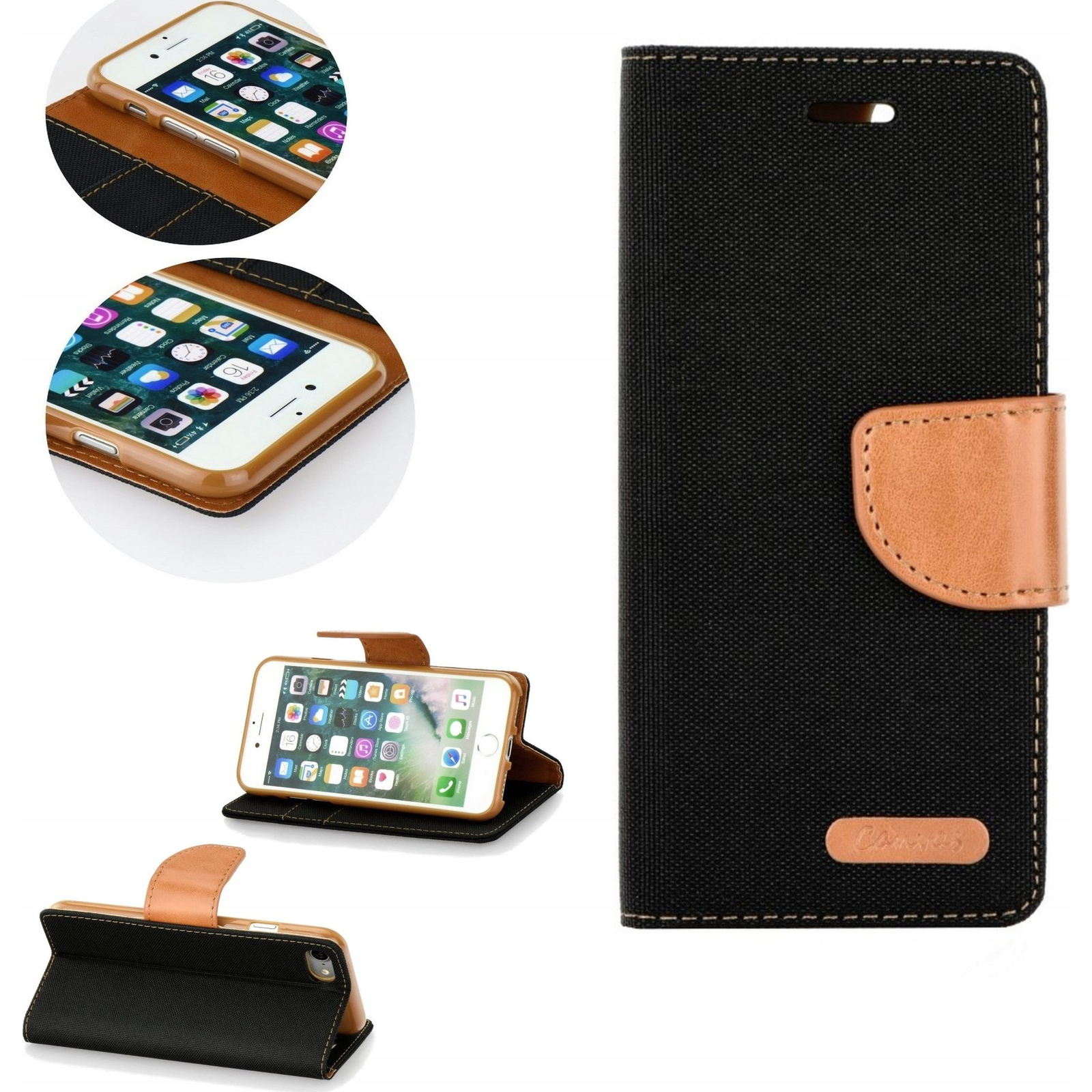 ZONE Canvas Book oldalra nyíló tok Xiaomi Redmi Note 13 5G fekete (TS4743)