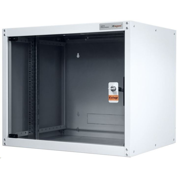 Legrand EvoLine 7U 19" Rackszekrény különálló kivitel 600x450x405mm, szürke,egyrekeszes, üvegajtós, készre szerelt, max.65 kg (EVO7U6045) (EVO7U6045)