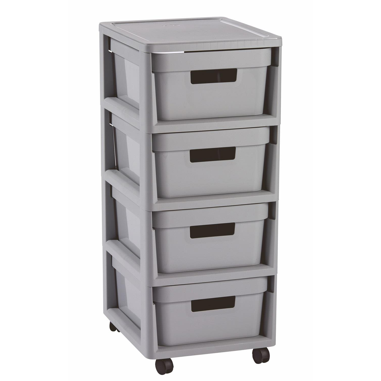 Curver Infinity Fiókos tárolódoboz 4x11L - Szürke (231557)