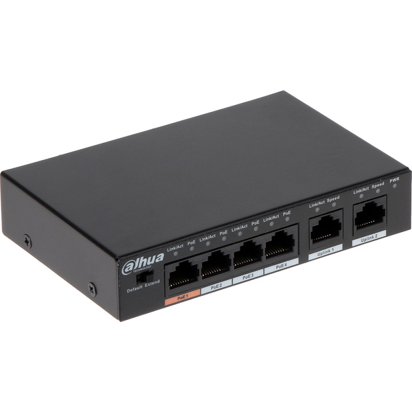 Dahua Technology PoE PFS3005-4ET-60 Non gestito L2 Gigabit Ethernet (10/100/1000) Supporto Power over Ethernet (PoE) Nero