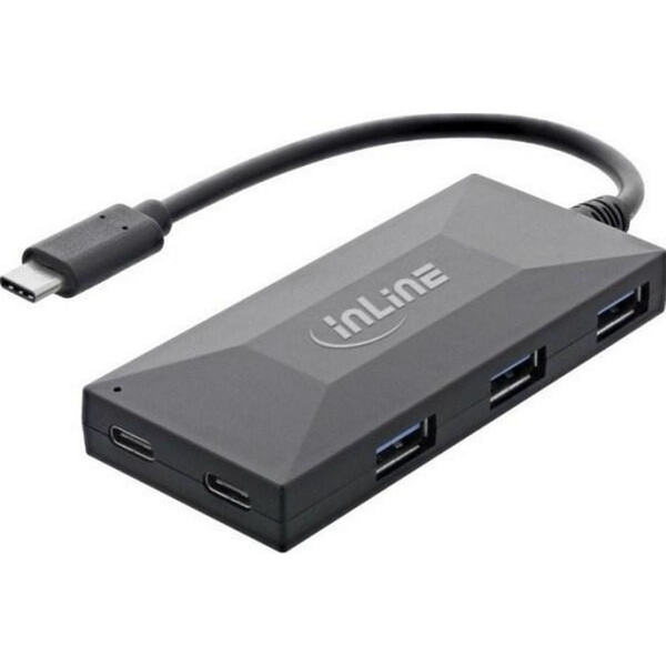 InLine 35398 hub di interfaccia USB 2.0 Type-C 5000 Mbit/s Nero