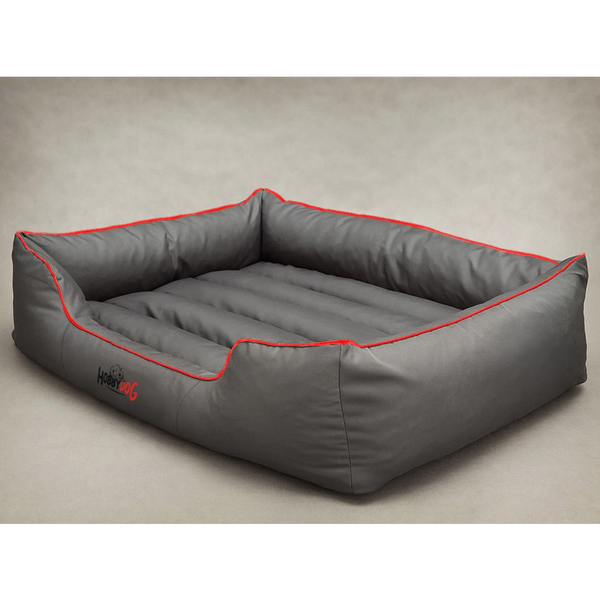  Hobbydog Legowisko Comfort - Szare z czerwoną lamówką L