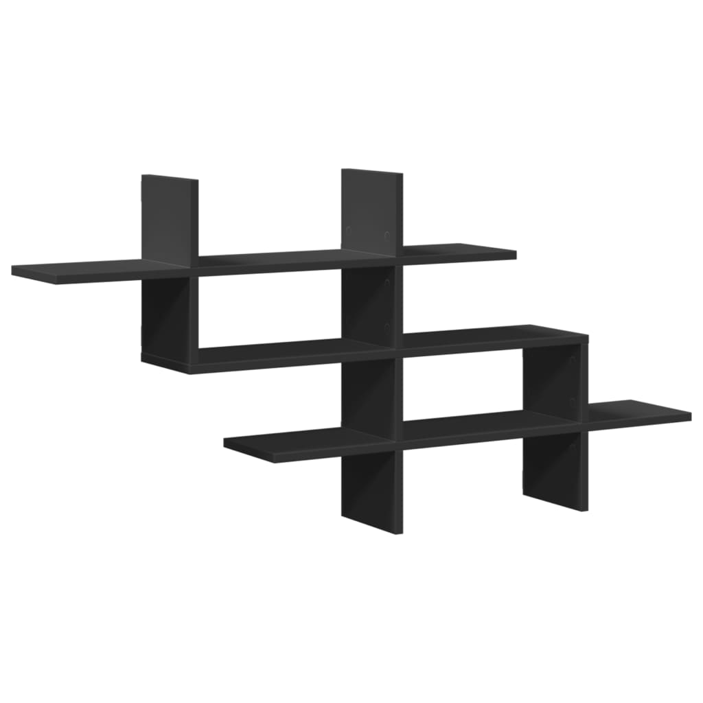 fekete szerelt fa fali polc 124,5 x 18 x 60,5 cm (853264)